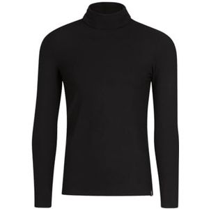 Trigema Heren coltrui shirt van elastische viscose, zwart.