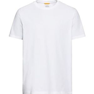 camel active T-shirt basique à manches courtes pour homme avec col rond, Blanc., S