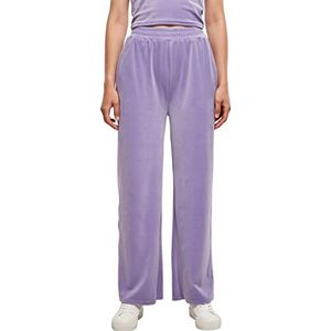 Urban Classics Joggingbroek voor dames, van velours, recht, hoge taille, sweatpants voor dames, Lavendel