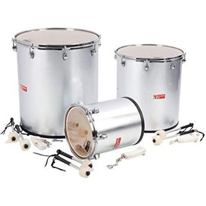 Percussion Plus Set van 3 Samba PP780 trommels in mat zilver