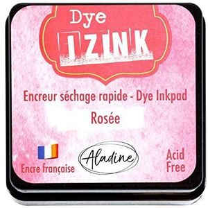 Aladine - Izink Dye Rosée-stempelkussen - Sneldrogend stempelkussen voor stempels en sjablonen - Scrapbooking en Creative Carterie - Franse inkt - Maat M - 5 x 5 cm - Roze kleur