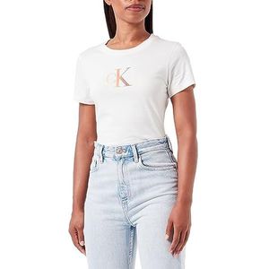 Calvin Klein Jeans T-shirt met kleurverloop Ck T-shirts S/S dames, Wit