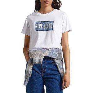 Pepe Jeans T-Shirt Chat Femme, Blanc (Blanc), L