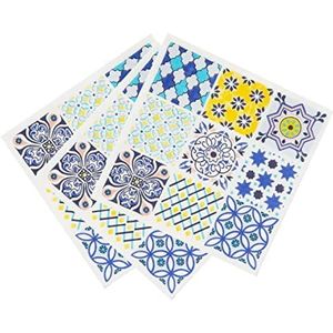 20 stuks Marokkaanse servetten geometrisch blauw, gerecyclede papieren servetten voor decoupage, milieuvriendelijk, wegwerp voor zomer, verjaardag