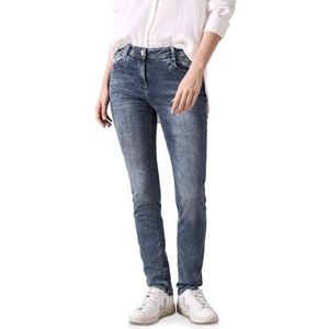 Cecil B378169 Jeans voor dames, slim fit, Blauw en zwart gewassen