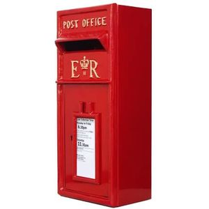 ACL Royal Mail brievenbus rood - ER brievenbus met slot - gietijzeren design voor duurzaamheid - wandmontage met 4 voorgeboorde gaten - eenvoudig te installeren - afsluitbaar voor