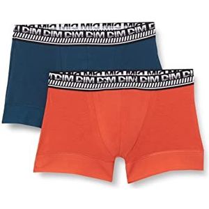 Dim Stay and Fit Boxershorts voor heren, katoen, 3D Flex x2, Klein blauw/parelmoer oranje