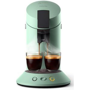 Senseo Original Plus Koffiepadmachine, keuze van de koffie-intensiteit, Coffee Boost-technologie, 2 kopjes tegelijk, gerecycled kunststof, woestijngroen (CSA210/80)