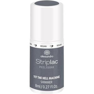 alessandro Striplac Peel or Soak - Vegan - The Bright Makchine - uv-nagellak blauw en grijs glinsterend - voor perfecte nagels in 15 minuten, 8 ml