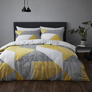 Catherine Lansfield Larsson Geo Ochre Beddengoed 200 x 220 + 65 x 65 cm (2)