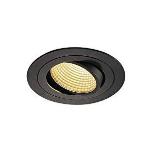 SLV Plafondinbouwlamp New Tria LED DL rond 13W COB 38°; 2700K Driver; veerclip zwart 114220