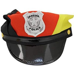 Folat 31202 - Duitse politiepet met hoed en politie-badge zwart, rood, goud, hoed, WM, EM, voetbal, sport, ballerina, carnaval, party, tuinfeest, publiek show