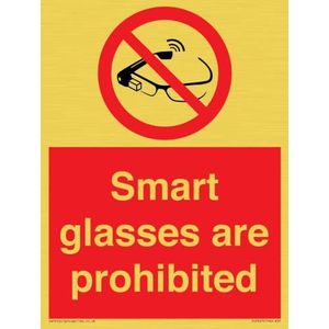 Bord ""Smart Glasses are Prohibited"", 150 x 200 mm, A5P
