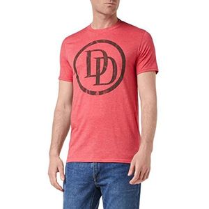 Marvel Heren T-shirt met Daredevil logo, rood (Heather Red Htr)