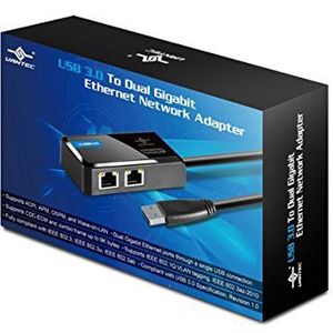 Vantec USB 3.0 naar Dual Gigabit Ethernet Netwerkadapter (CB-U320GNA), zwart