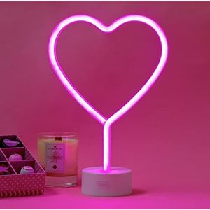 Legami - Led-lamp met neon-effect, It's a Sign, H 30,5 cm, Heartthema, dubbele voeding, USB-kabel (meegeleverd) of batterijen (niet inbegrepen), tafellamp, meerkleurig licht