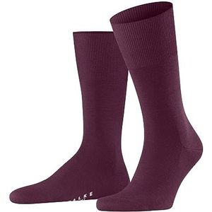 FALKE heren Airport ademende sokken klimaatregulering anti-geur wol fijn katoen effen elegante platte teennaad 1 paar, Rood (Red Plum 8236)