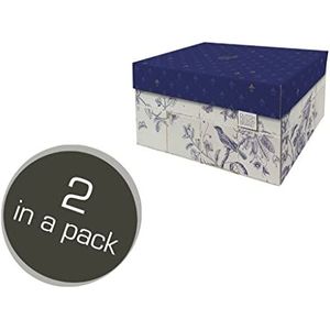 Dutch Design Brand Boîte de rangement Small avec couvercle - 2 boîtes de rangement - Carton recyclable certifié FSC (taille : 27,8 x 20,6 x 14 cm) (Royal Dutch)