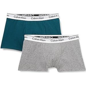 Calvin Klein 2pk Trunk 449 boxershorts voor jongens (1 stuk), Donkerglade/grijs