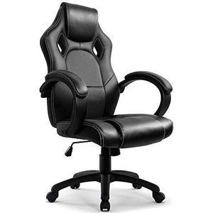 IntimaTe WM Heart hoge rug kantoorstoel, racingstoel, draaibare computerstoel, computerstoel (zwart)
