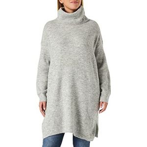 Vila Vicilia Coltrui, L/S Knit Tunic/Su-Noos Sweater, dames, lichtgrijs gemêleerd, L, Lichtgrijs chinees