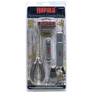 Rapala - Fisherman's Combo Pack - visset met 1 multifunctionele tang, 1 haakvijl, 1 afvoergat, 1 clippertang, vismateriaal - zwart/grijs