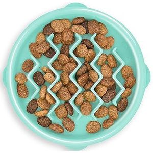 Outward Hound Fun Feeder Slo-Bowl - stootvast voor honden, klein/zeer klein, mintgroen