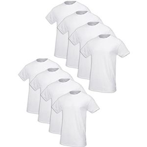 Fruit of The Loom Katoenen onderhemd zonder etiket voor heren, Regular - Crew - 8 stuks - wit