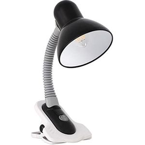 Tafellamp met klem, voor kantoor, kinderen, zwart/blauw/roze/grijs, led-lamp E27, zwart
