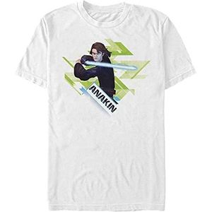 Star Wars ANI Angled Organic Short Sleeve T-Shirt Unisexe-Adulte, blanc, XXL