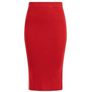 LEOMIA Jupe en tricot pour femme, rouge, XS-S