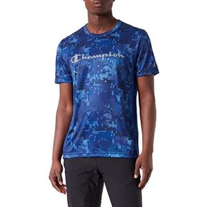 Champion Athletic C-Sport Quick Dry Micromesh Camo S/S T-shirt, camo blauw, XL, Blauwe Camouflage