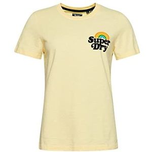 Superdry Vintage Rainbow Tee Shirt Dames, Geel eiland
