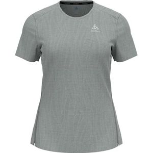 Odlo Zeroweight Engineered Chill-tec T-shirt, ronde hals, S/S, grijs gemêleerd, maat M, Grijze steen gemengd.