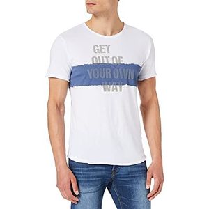 KEY LARGO Get Out Ronde T-shirt voor heren, Wit/Blauw