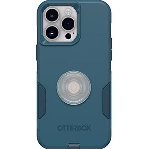 OTTERBOX Commuter Series beschermhoes voor iPhone 14 Pro Max (Don't Be Blue) + PopSockets PopGrip, transparant