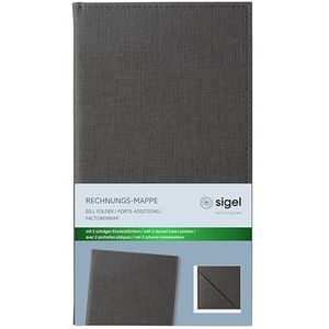 SIGEL RM101 Rekenhouder antraciet met elegante linnen structuur, duurzaam en gemakkelijk te reinigen, 23 x 13 cm