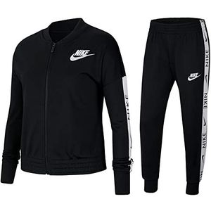 Nike Girl's G Nsw Trk trainingspak gebreid, zwart/wit/wit, CU8374-010, XL