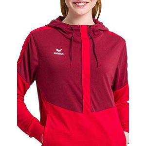 Erima Squad Sweatshirt met capuchon voor dames, 1 stuk, wijnrood/rood