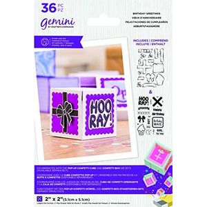 Crafter's Companion Gemini Pop Up Confetti Collection Wensstempel en Matrix, zilverkleurig