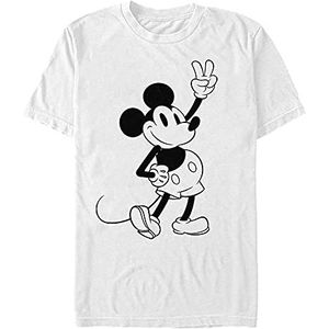 Disney Simple Mickey Outline T-shirt voor heren, wit, S, Wit