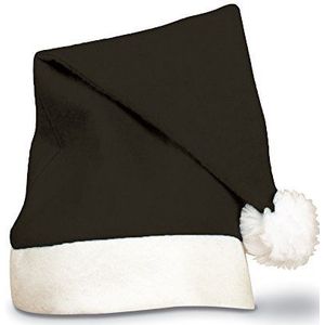 eBuyGB Kerstmanhoed en feestaccessoires, verschillende kleuren, uniseks, volwassenen, feestkostuum (1 stuk, zwart)