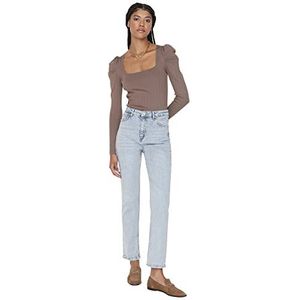 Trendyol Dames Jeans High Waist Botillon Flared Jeans lichtblauw, 64, Lichtblauw