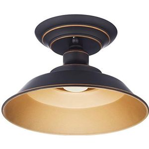 Westinghouse verlichting 63701 Iron Hill 1 lamp voor binnen, 22 cm, halfinbouwlamp, geoliede bronzen afwerking met reflecties