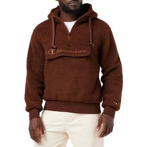 Champion Rochester 1919 Outdoor Polar Lamb-Effect Half Zip Hoodie Heren, Bruin