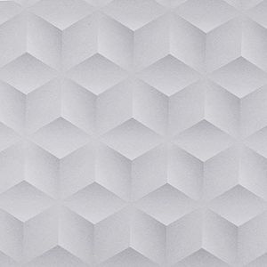 Venilia 54948 Plakfolie met kubisch motief, geometrisch motief, 3D-patroonfolie, decoratiefolie, meubelfolie, behang, zelfklevende folie, pvc, zonder ftalaten, wit, 90 cm x 2,6 m, dikte 95µ (0,095 mm)