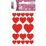 HERMA 3827 set van 54 rode hartstickers van mat papier) permanente stickers rode harten motief