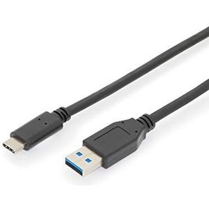 DIGITUS USB 3.2 Gen2-1.0m aansluitkabel - USB A (mannelijk) naar USB C (mannelijk) - 10 Gbps - aansluitkabel - zwart