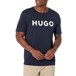 Hugo Boss T-shirt met korte mouwen en logo-print voor heren, Navy Blauw