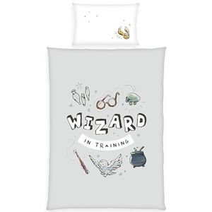 Herding Harry Potter Beddengoed 100% katoen renforcé met ritssluiting gemakkelijk te hanteren 40 x 60 cm Dekbedovertrek ca. 100 x 135 cm